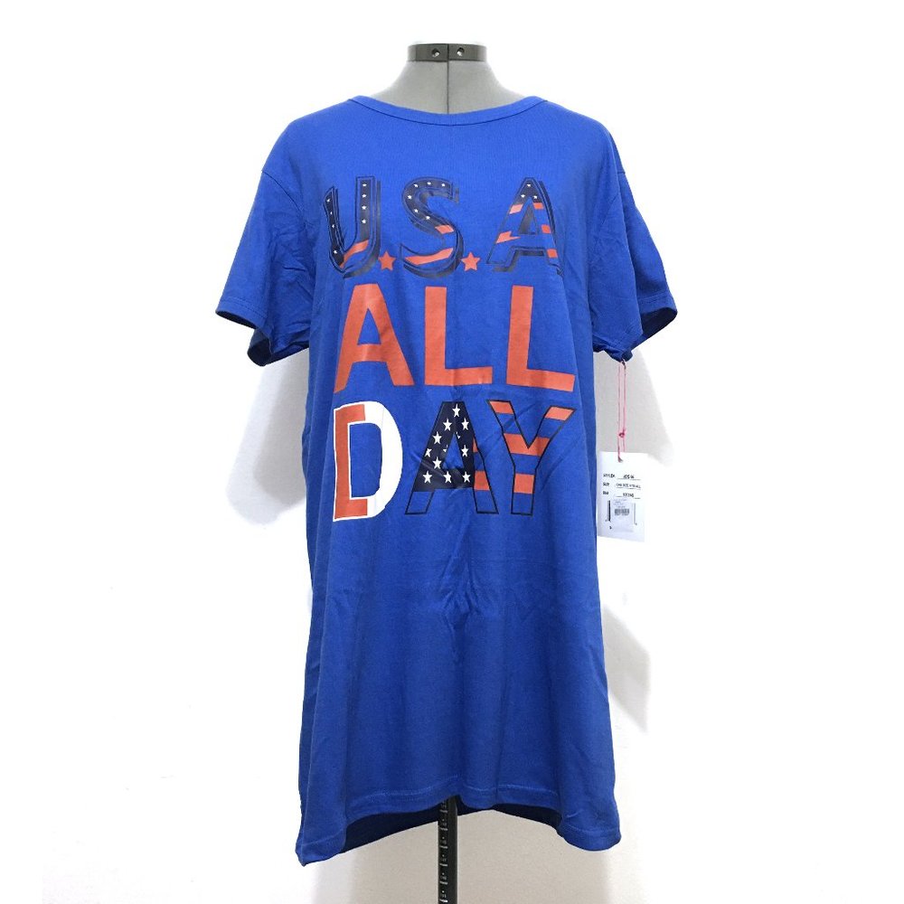 USA All Day Cotton Lounge T-shirt Dress Sleepshirt